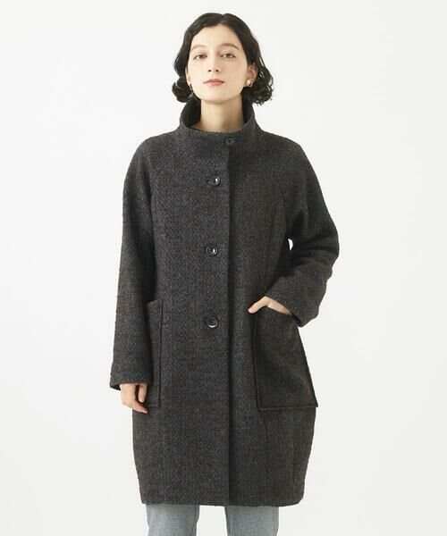 セール】 [日本製]ITALYミックスツイードロングコート （その他