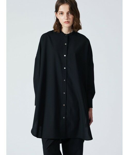mizuiro ind T/Wスタンドカラーシャツチュニック （シャツ・ブラウス