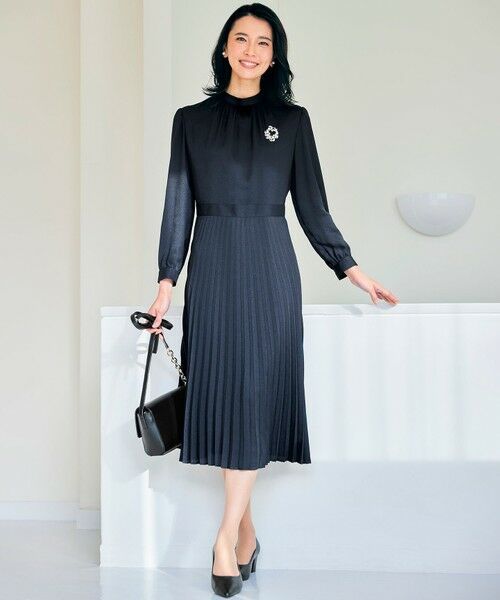 洗える】クリスタルアムンゼン ウエスト切り替え ワンピース （ロング