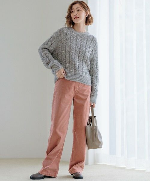 セール】 【洗える】ルレックスケーブル スパンコール ラメニット