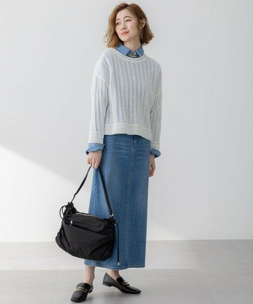 セール】 【Oggi3月号掲載/洗える】ライトダンガリー クロップド