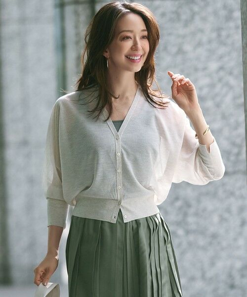 洗える】シャイニーシアー ドルマンスリーブ カーディガン
