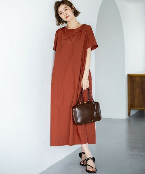 一部店舗限定/UVカット/洗える】タイプライター サック風 ワンピース