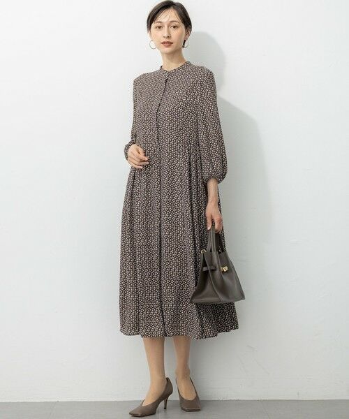 セール】 【洗える】モダンジオメトリックプリント ワンピース