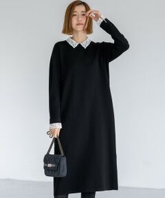 ダブルフェイスド ジョーゼット シャツドレス （ミニ丈・ひざ丈