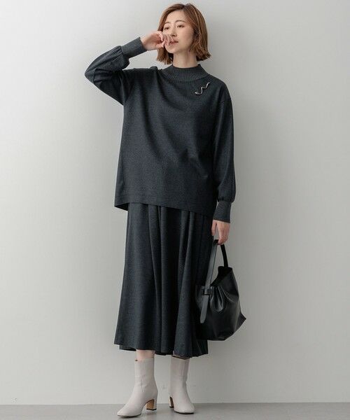 セール】 【洗える】ウールミルドジャージー タック スカート （ミニ
