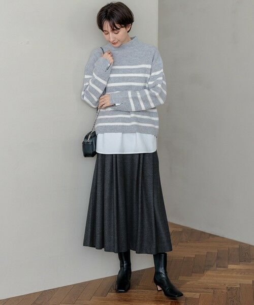 セール】 【洗える】ウールミルドジャージー タック スカート （ミニ