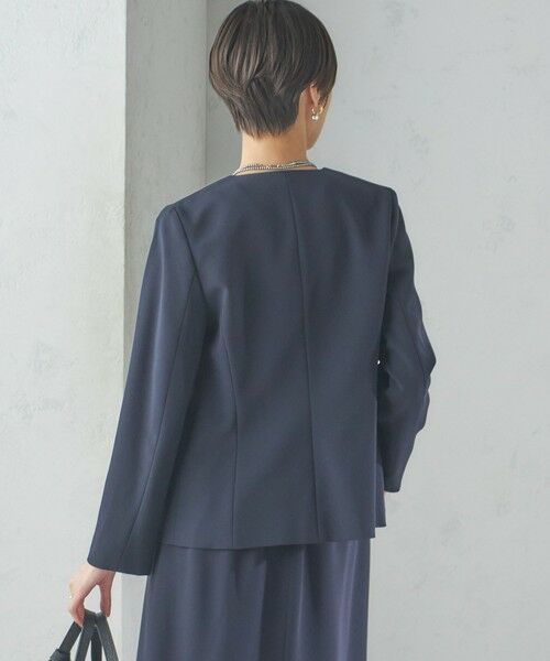 セール】 〈手洗い可能〉トリアセテート混 ダブルカラー ジャケット