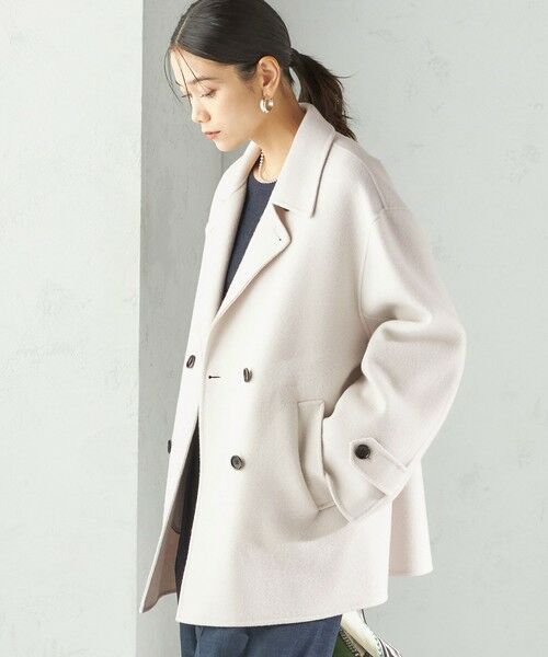 セール】 SUPER140 ダブル フェイス ショート コート （ピーコート
