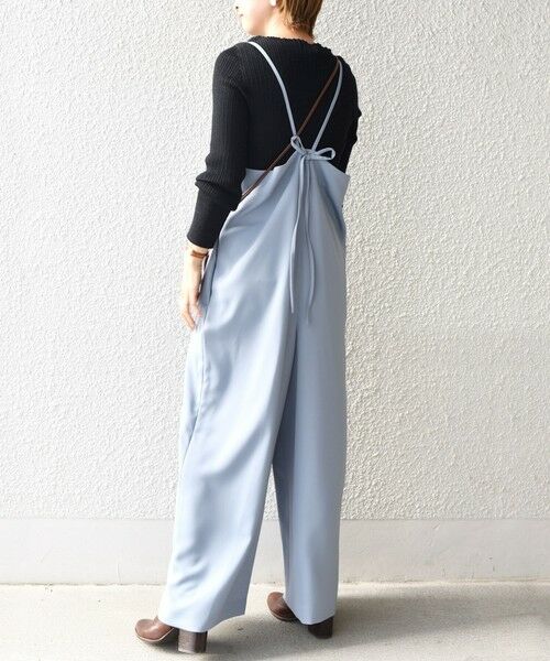 セール】 サテンストレッチサロペット （サロペット・オールインワン