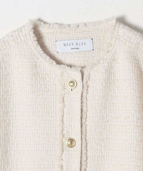 SHIPS any: スラブ ツイード ショート ジャケット［NAVY BLUE］ （ノー