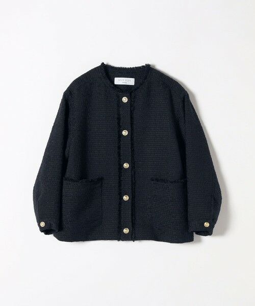 SHIPS any: スラブ ツイード ショート ジャケット［NAVY BLUE］ （ノー