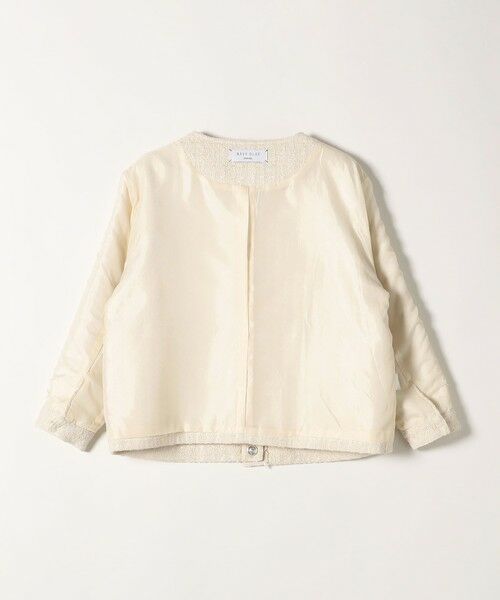 セール】 SHIPS any:ノーカラー ツイード ジャケット［NAVY BLUE