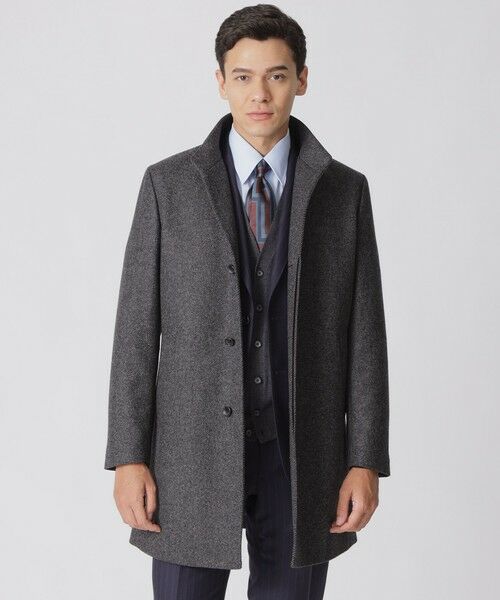 セール】 【新色登場】ウールカシミヤウーステッドスタンドカラー