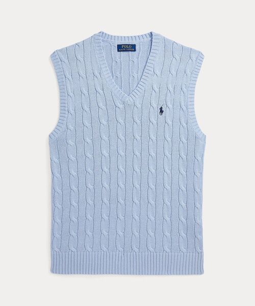 ケーブルニット コットン セーター ベスト （ベスト）｜POLO RALPH