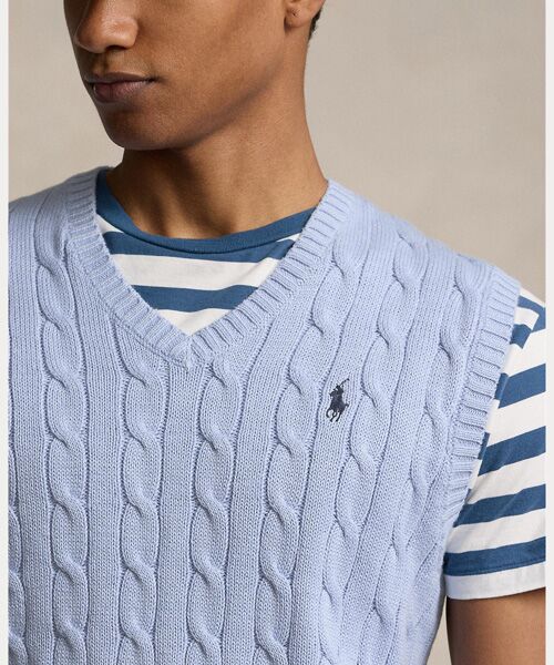 ケーブルニット コットン セーター ベスト （ベスト）｜POLO RALPH