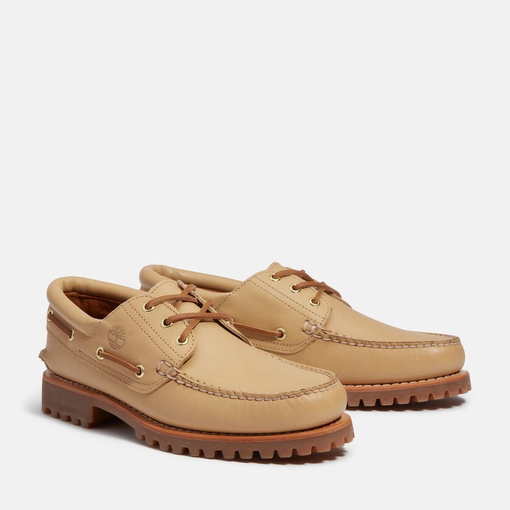 オーセンティック スリーアイ(3eye) ラグ ハンドソーン ボートシューズ