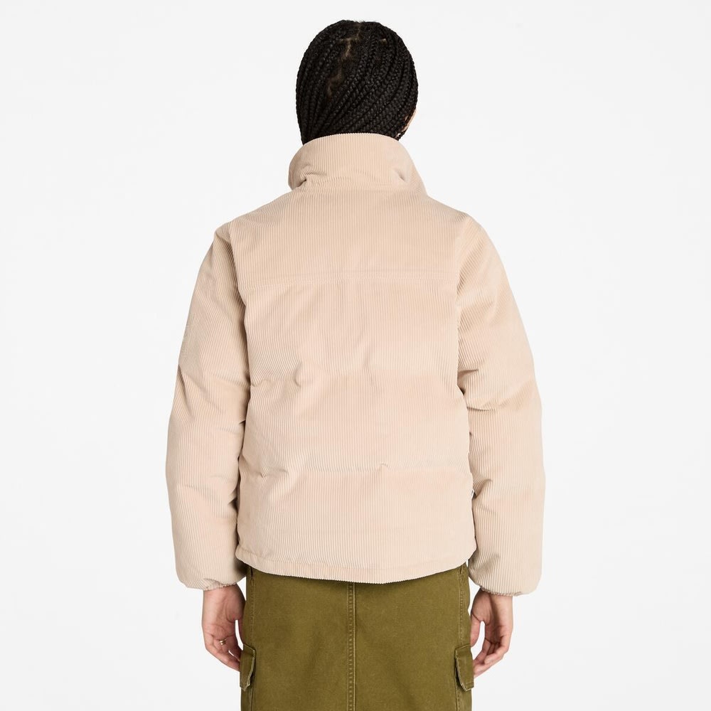 ウォータープルーフ コーデュロイ パファー ジャケット レディース