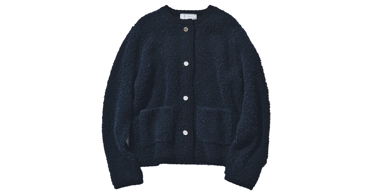 7000円台】母業や通勤に！ツイード風『ネイビーカーデ』が好感度大 | VERY