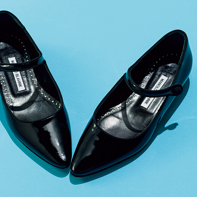 MANOLO BLAHNIK フラットシューズ メリージェーン 37.5 黒