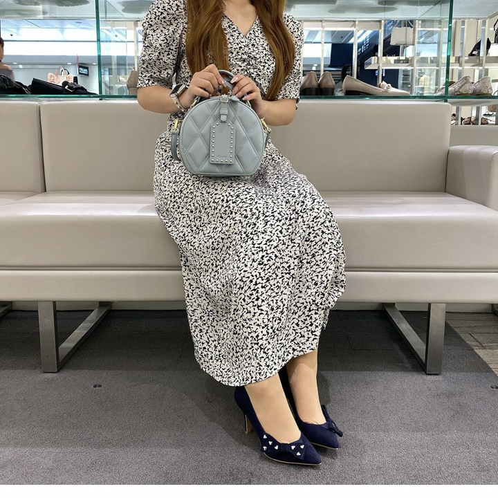 d*4様 DIANA カゴバッグ シロゴウヒスムース/ベージュザツザイドット