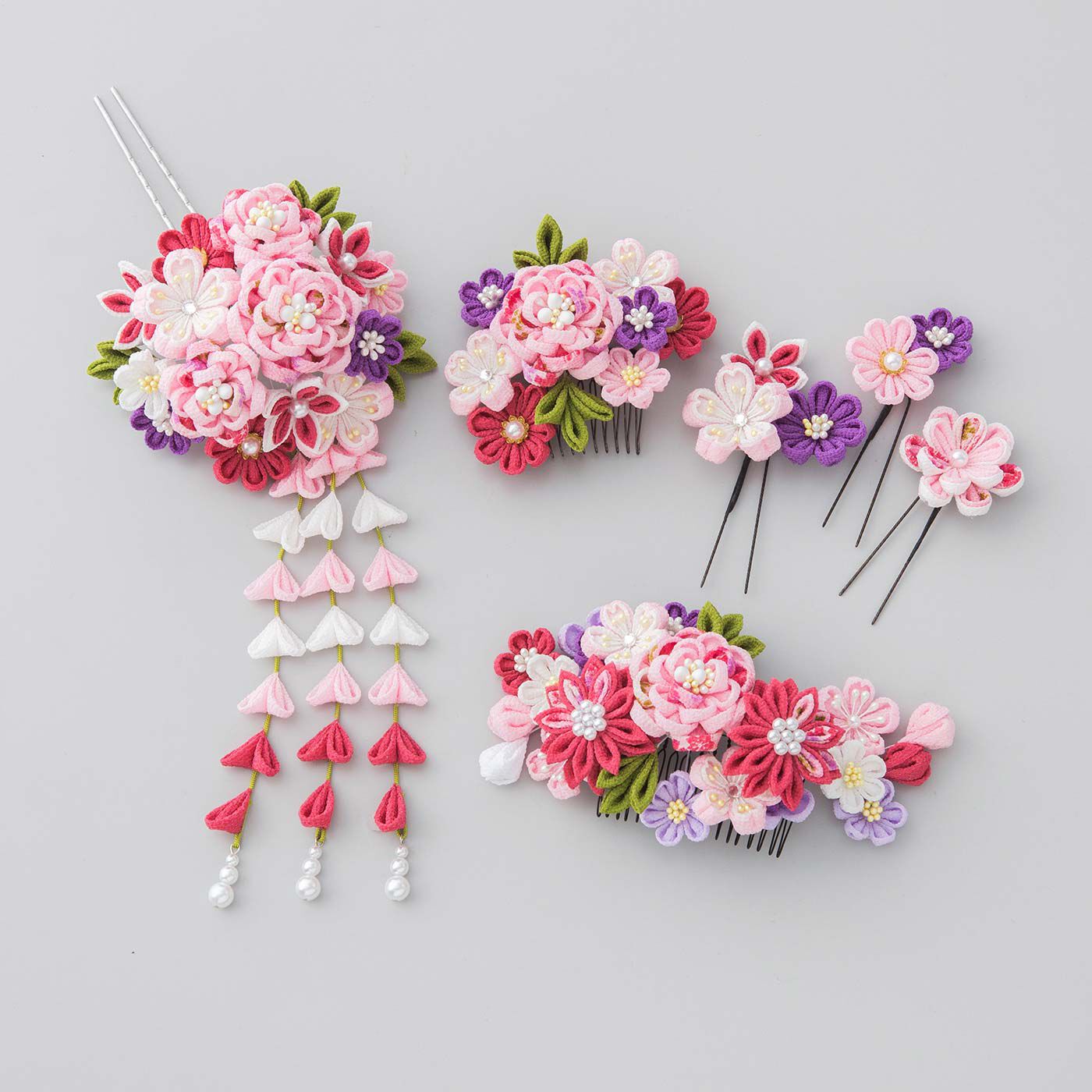 晴れの日に華を添える つまみ細工の髪飾りの会〈桃色〉｜Couturier