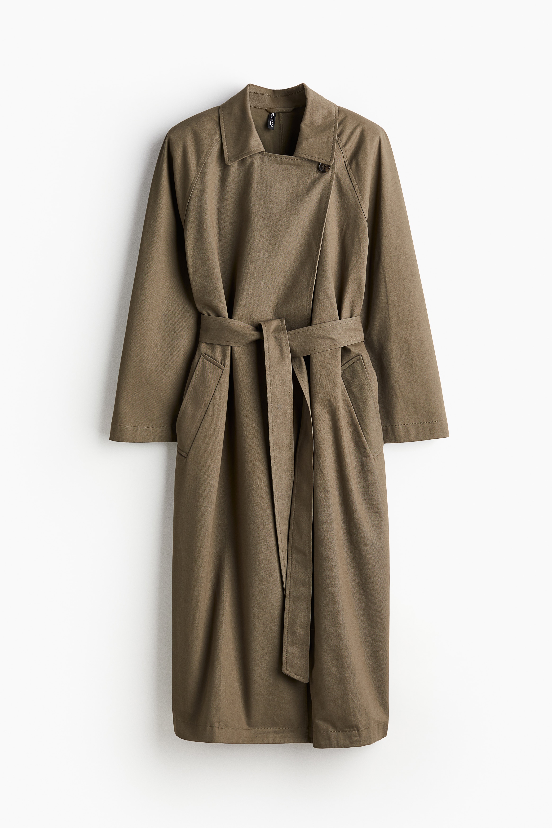 ショルダーパッドトレンチコート - ダークカーキグリーン - レディース