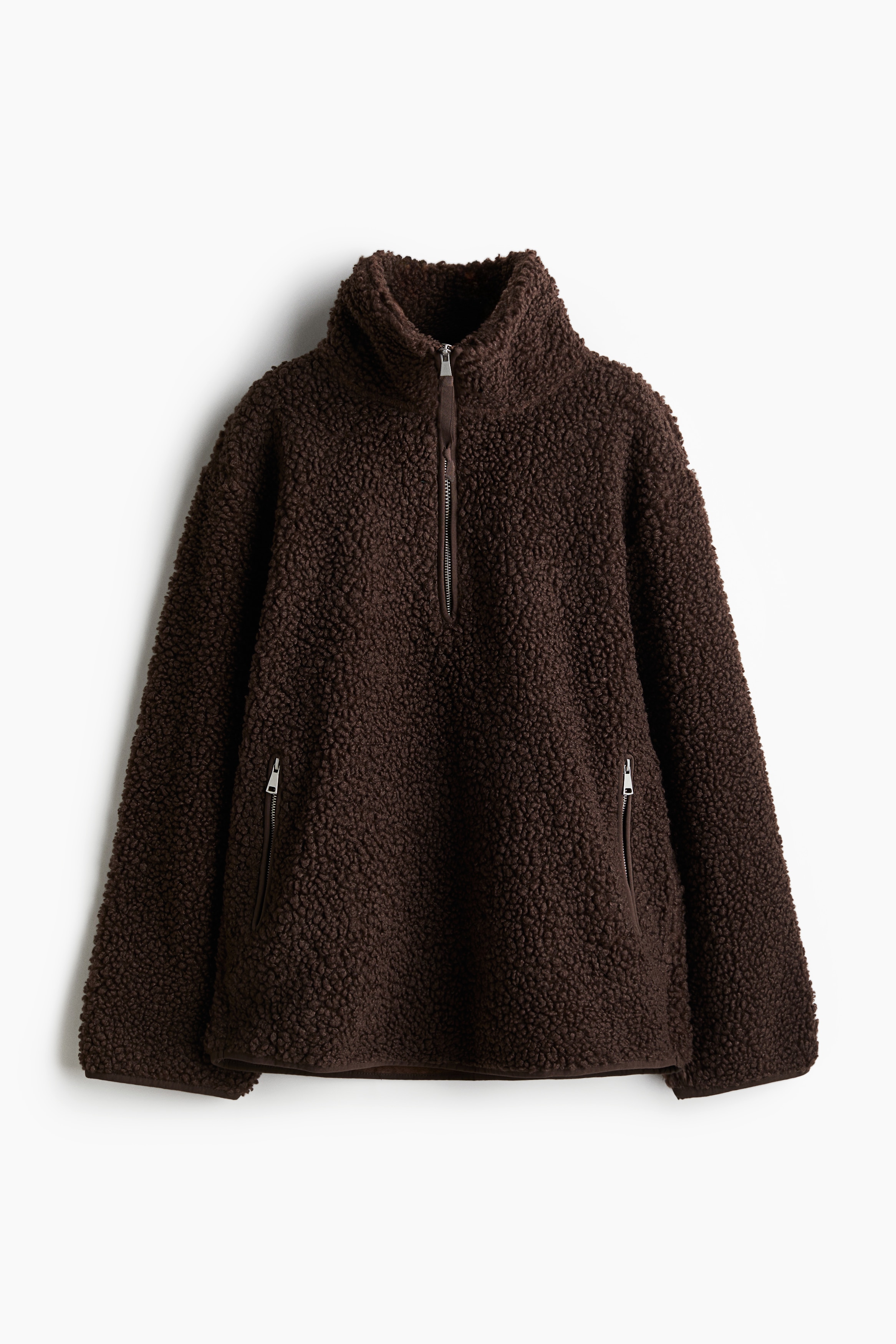 Women's Dark brown MAMA Before & After Half-Zip Teddy Fleece
