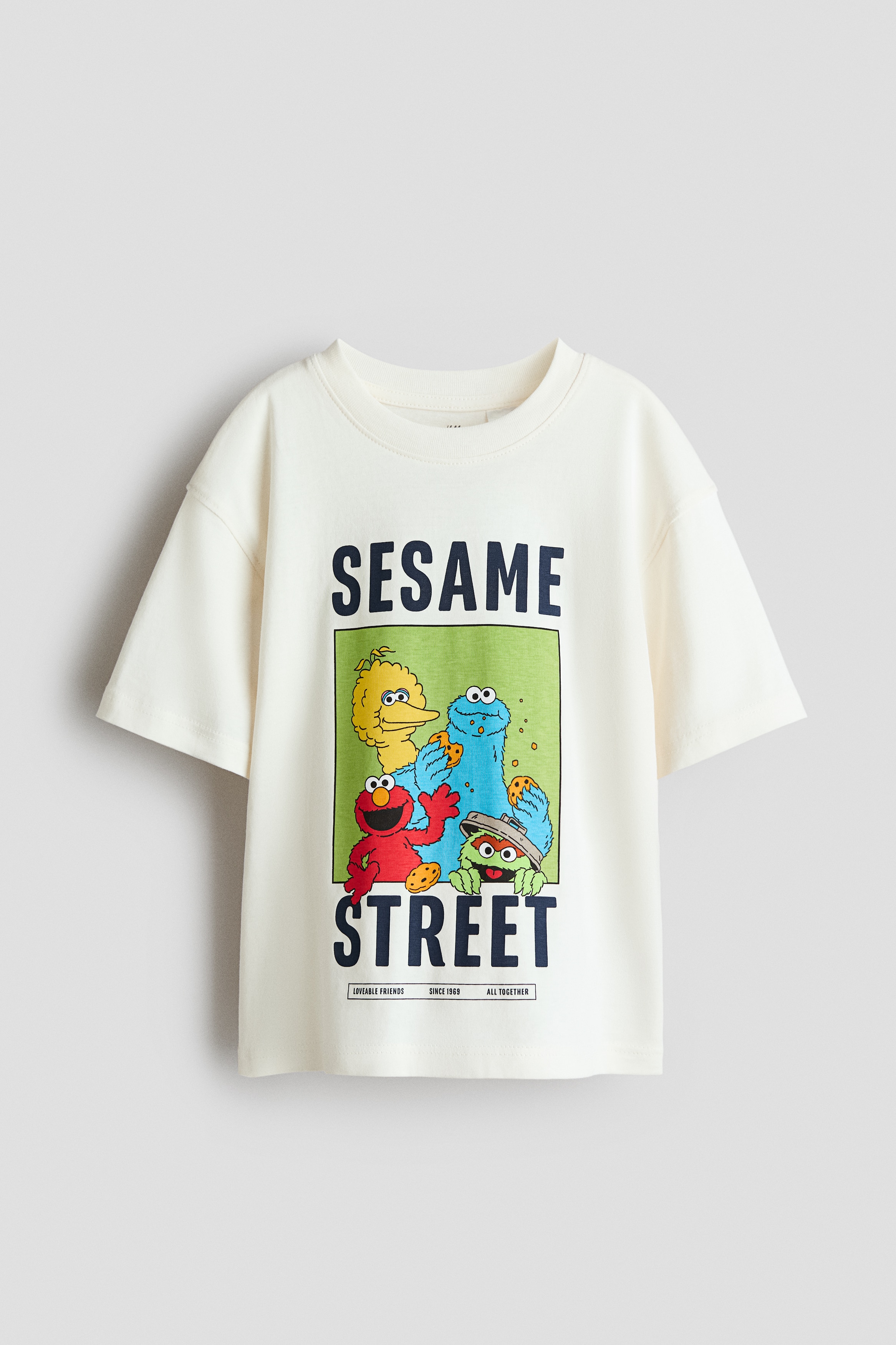 Oversized Printed T-Shirt - Cream/Sesame Street - Kids | H&M US
