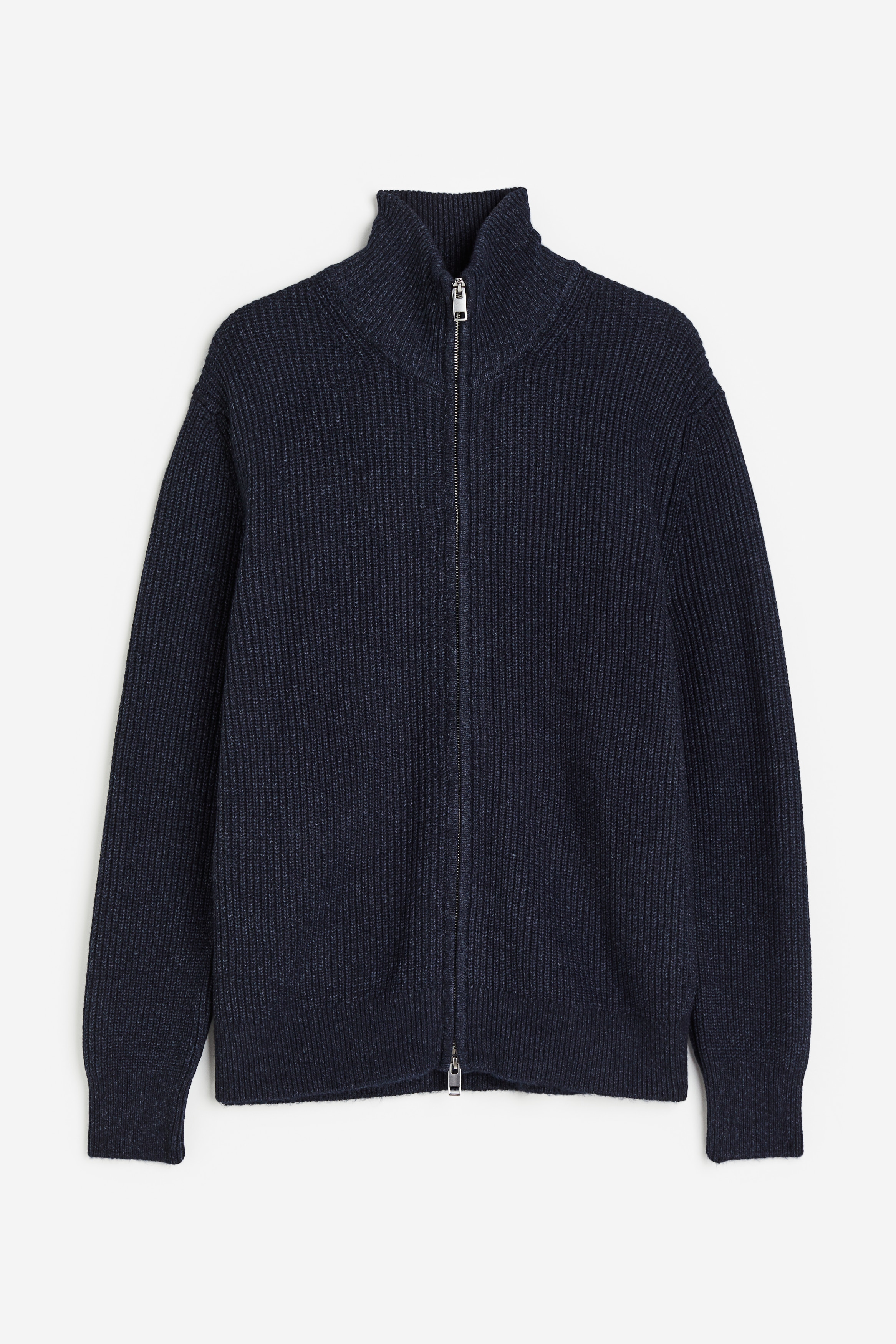 Regular Fit Zip-front Cardigan - Navy blue - Men | H&M US