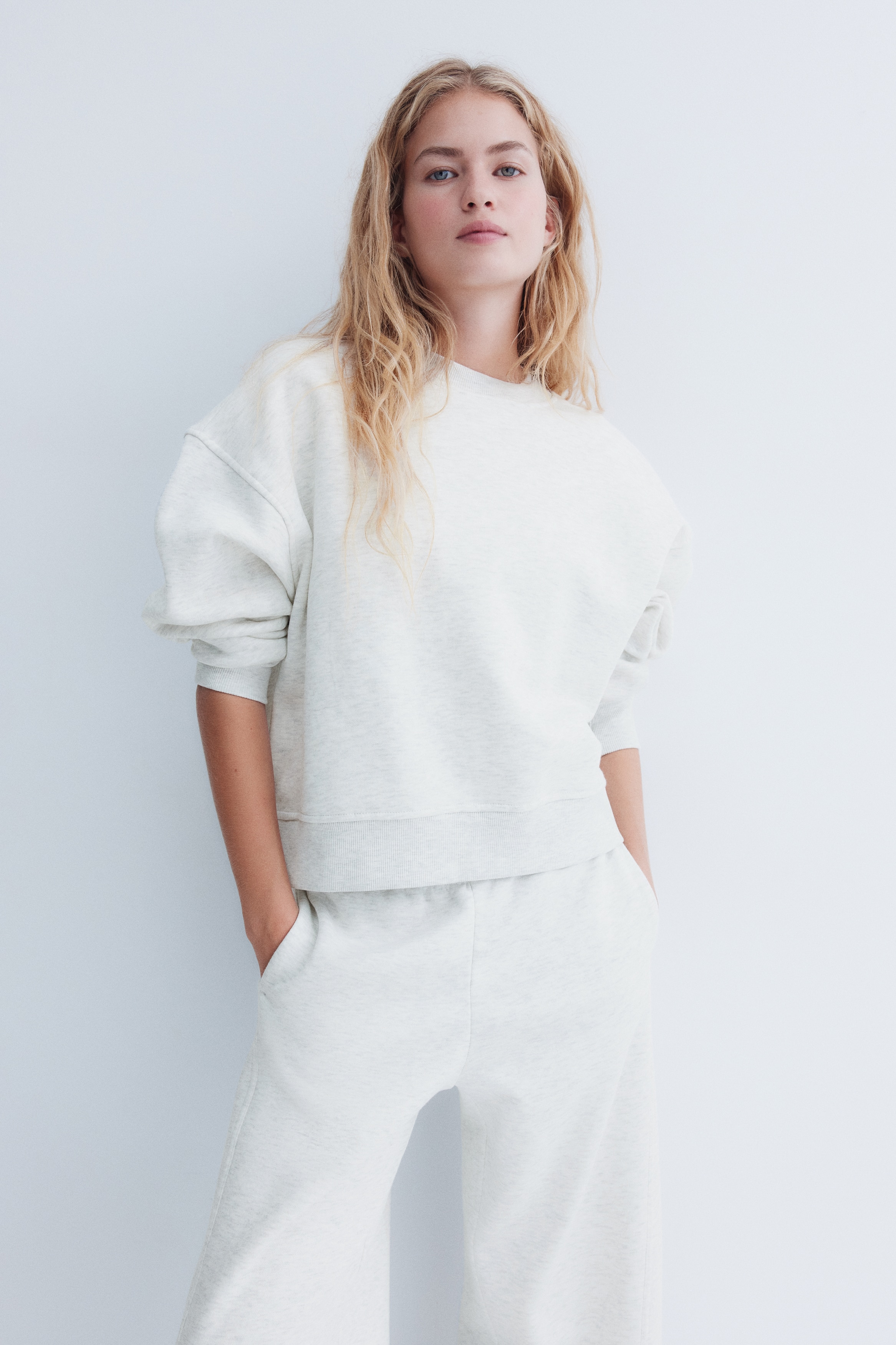 トップス&ジョガーパンツ スウェット2アイテムセット - ライトグレー