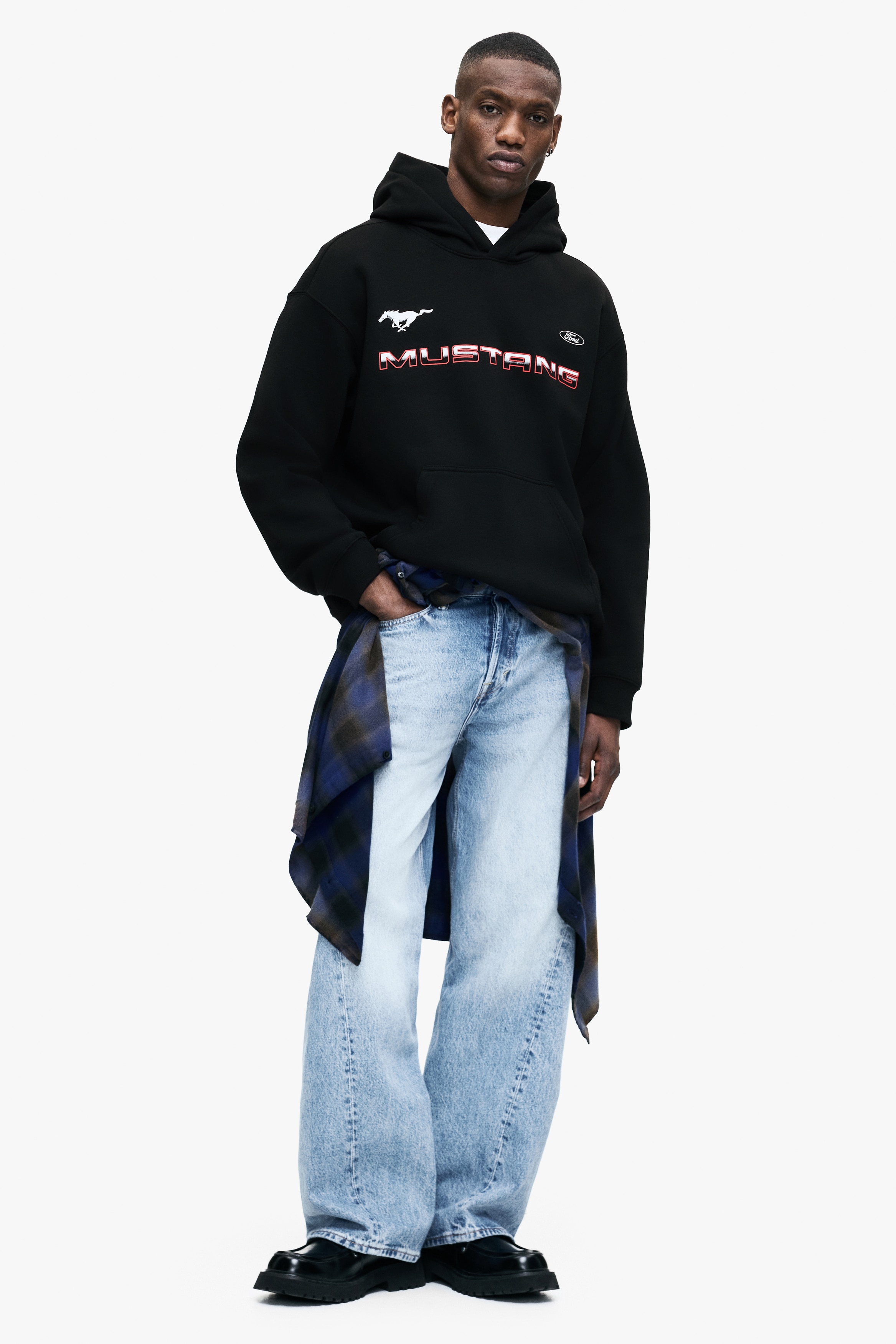 ルーズフィットスウェットパーカ - ブラック／Ford - Men | H&M JP