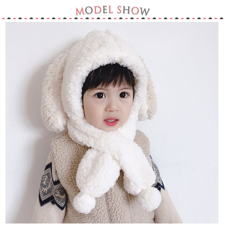 minana / マフラー付 帽子 防寒 うさぎ耳付き ボア キャップ 帽子