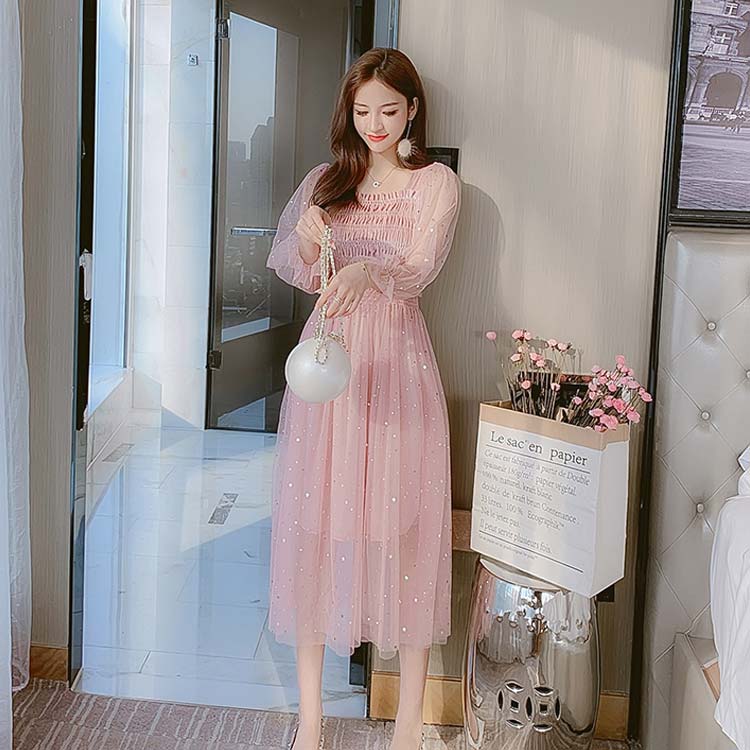 minana / ワンピース レディース チュールワンピース ロングワンピース