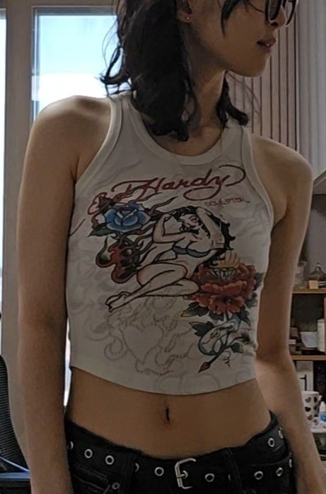 MUSINSA公式 | SCULPTOR [Sculptor x Ed Hardy] Rib Tank Top Cream