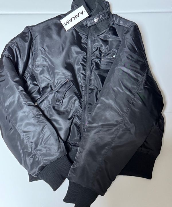 MUSINSA | AAKAM High-Neck Bomber Jacket (Black)
