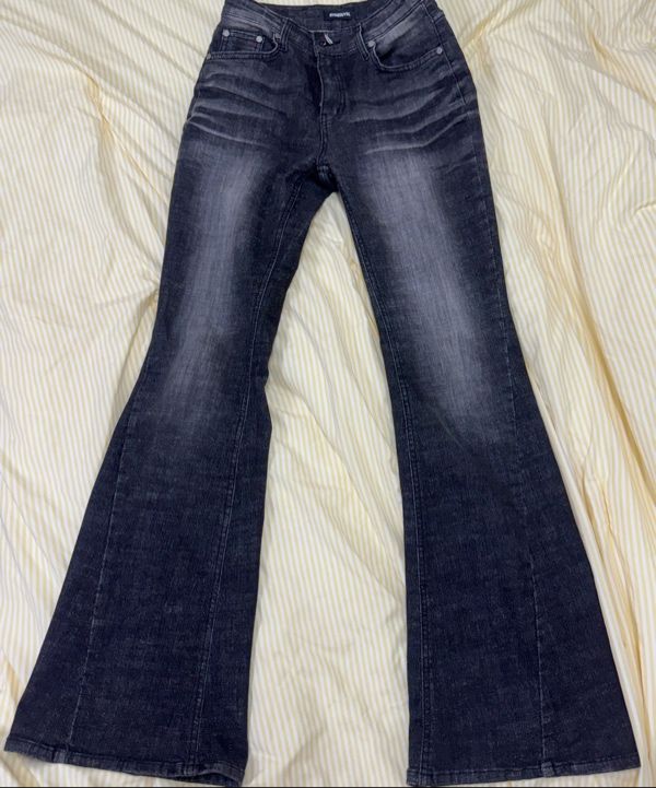 MUSINSA公式 | SYNERJYN CAT WASHING DENIM PANTS BLACK