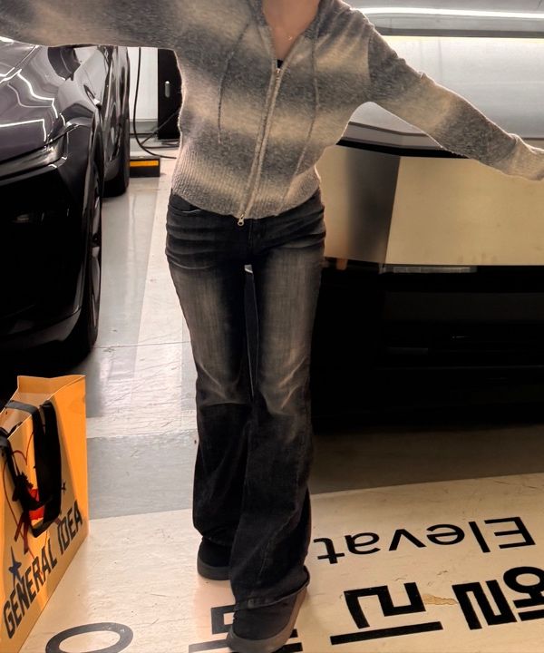 MUSINSA公式 | SYNERJYN CAT WASHING DENIM PANTS BLACK