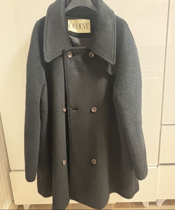 MUSINSA公式 | DEHEVE Wool Double Half Coat [Black]