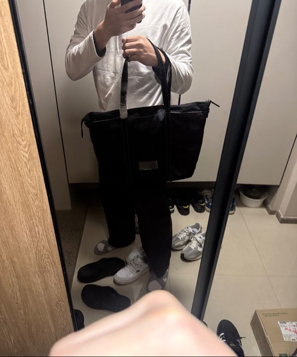 MUSINSA | MATIN KIM FABRIC NEW SHOPPER BAG IN BLACK