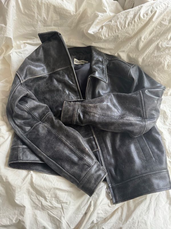 MUSINSA | GLOWNY FADE LEATHER JACKET - REGULAR (BLACK)