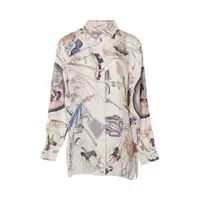 エルメス CAVALERIE FRANCAISE マルジェラ期 シルク ブラウス 40