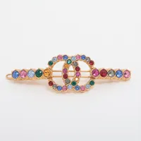 シャネル ココマーク A20K ヘアクリップ GP×ラインストーン ゴールド