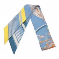 エルメス ツイリー GRANDE TENUE 馬の礼装 スカーフ シルク ブルー