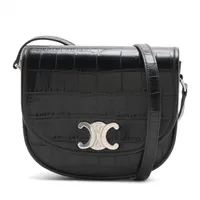 サンローラン ART607738 クロコ型押し マネークリップ ブラック