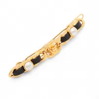 エルメス アイリーン バレッタ メタル×GP ゴールド×シルバー ヘア