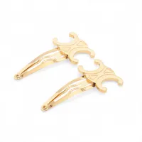 エルメス アイリーン バレッタ メタル×GP ゴールド×シルバー ヘア