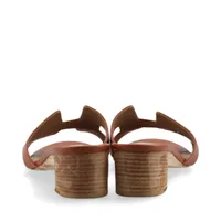 エルメス オアジス レザー サンダル 37 1/2 レディース ブラウン