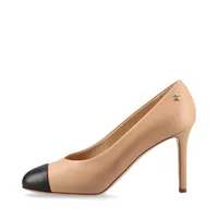 シャネル ココマーク レザー パンプス 38.5 レディース ベージュ