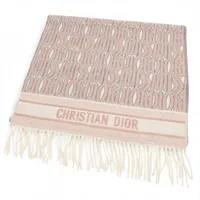 ディオール Diorロゴ マフラー ウール ピンク A3729190｜中古ブランド